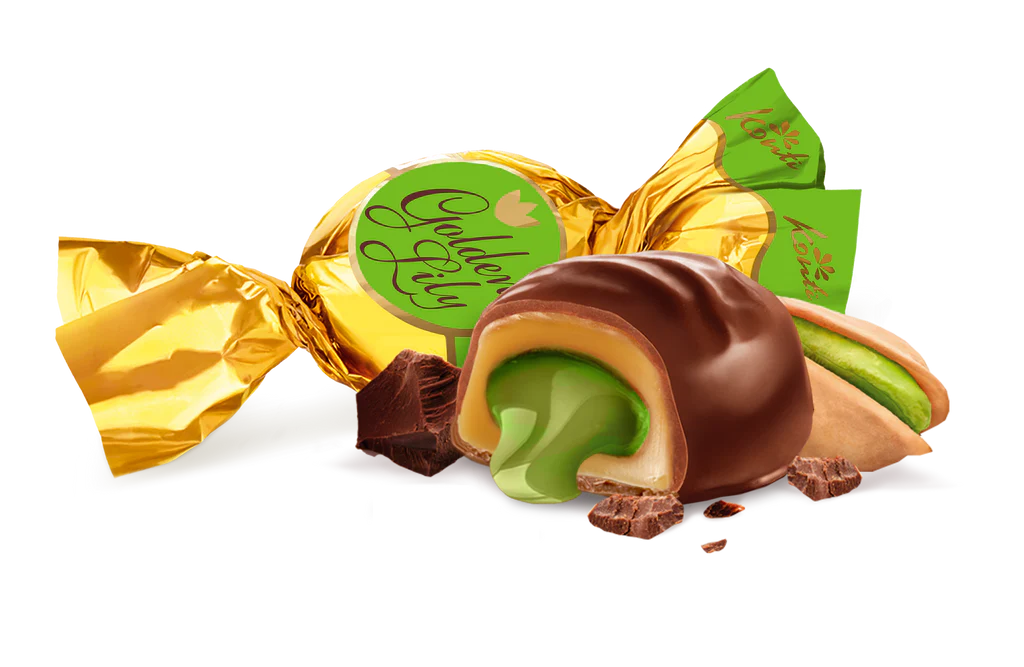 Golden Lily Pistachio Chocolate 1 kg / 2.2 lbs Bulk Box